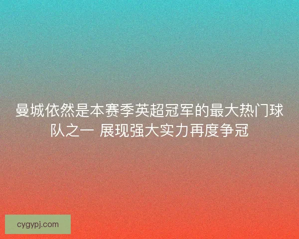 曼城依然是本赛季英超冠军的最大热门球队之一 展现强大实力再度争冠